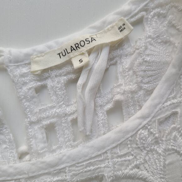Tularosa White Cotton Eyelet Lace Mini Tent Dress Size Women's Small - Picture 8 of 11